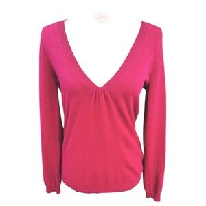 Boden Women’s Cashmere Knit Sweater V Neck Old Money Quiet Luxury Cozy Pink Sz 4